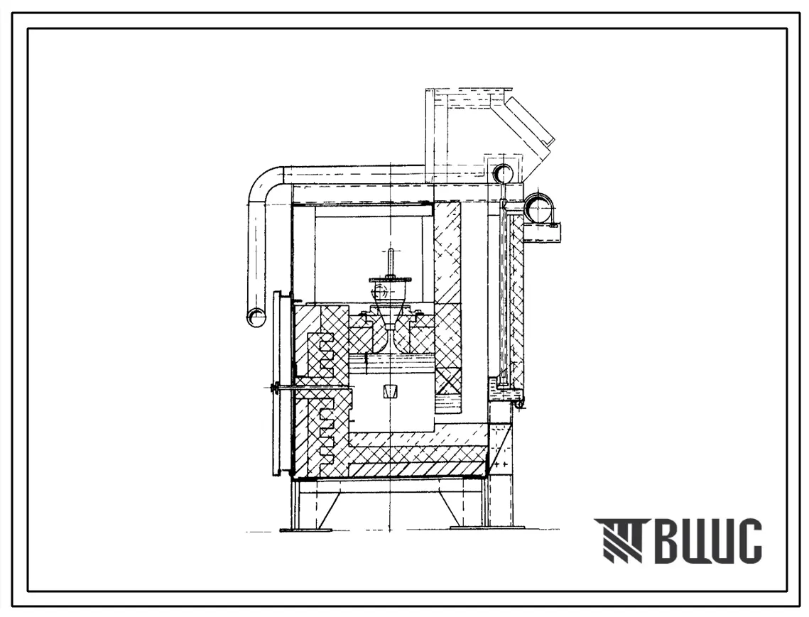 Типовой проект 406-9-163 Печь нагревательная щелевая размерами пода 1,4х0,7 м на газе среднего давления.