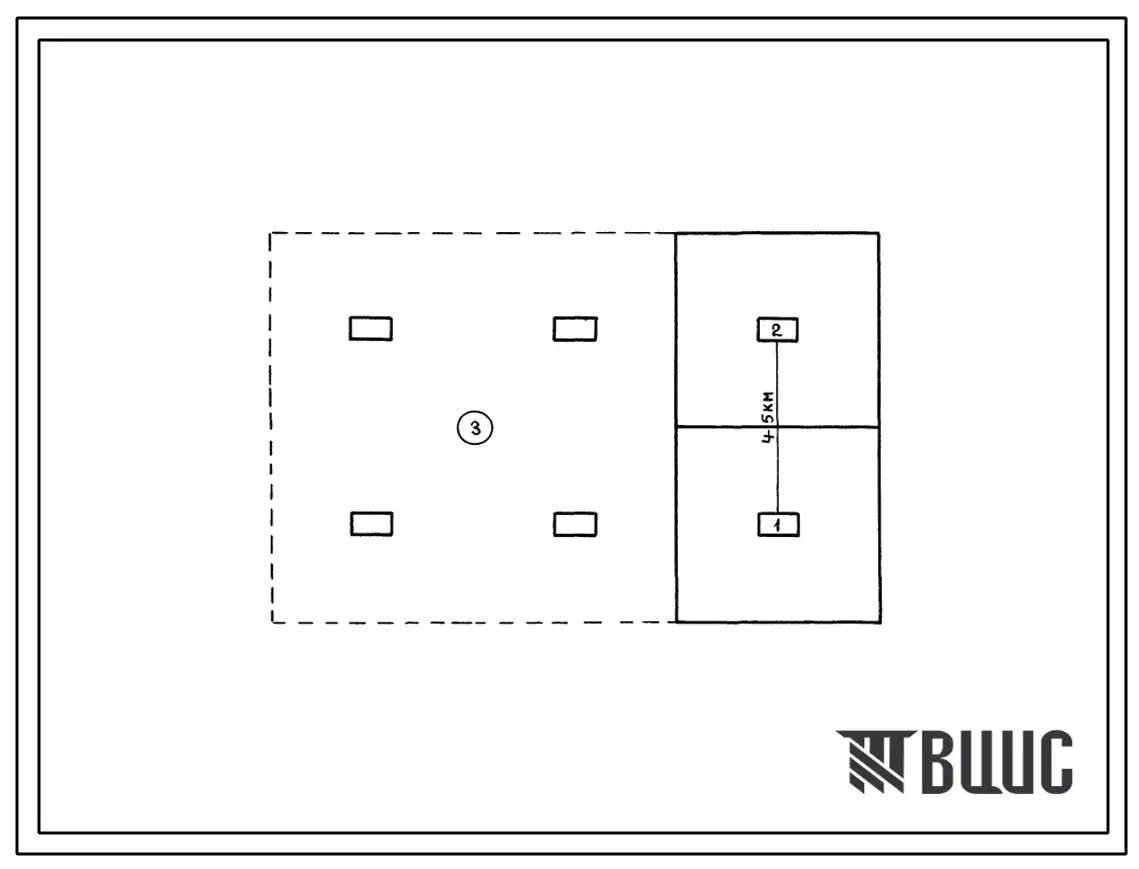 Типовой проект 819-96 Овцеводческая ферма на 10 тыс. голов молодняка для предгорной зоны Киргизской ССР. Схема планировки.