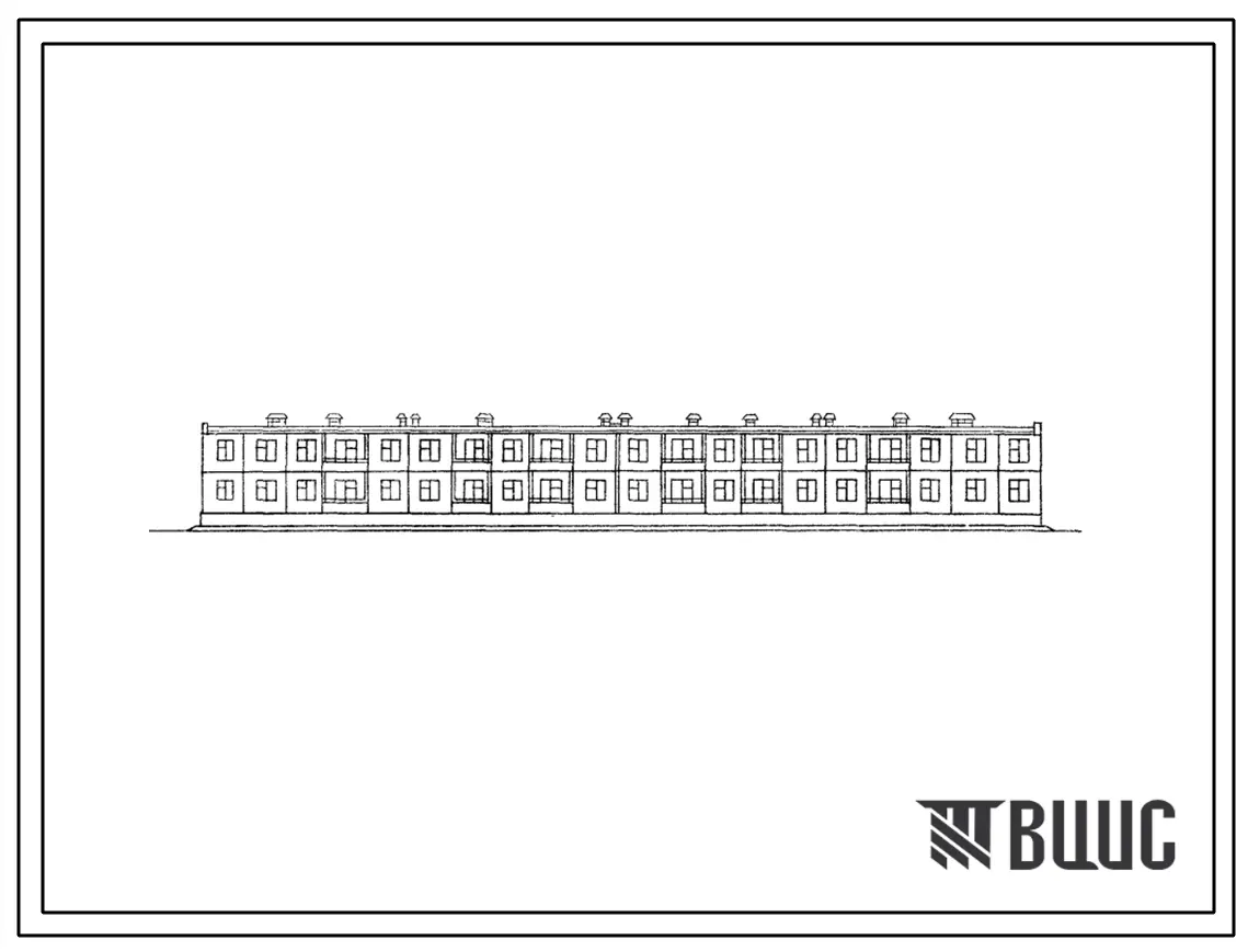 Типовой проект 111-48-6с/1 Двухэтажный четырехсекционный жилой дом на 16 квартир (трехкомнатных 3Б-8, четырехкомнатных 4Б-8). Для строительства в 3 климатическом районе сейсмичностью 8 и 9 баллов
