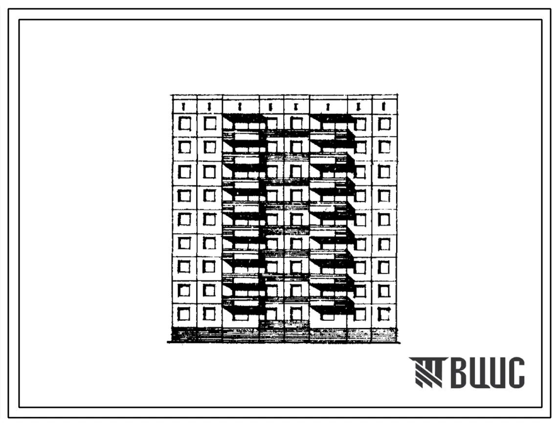 Типовой проект 97-055с/1 Блок-секция девятиэтажная 36 квартирная рядовая (однокомнатных 1Б — 1, двухкомнатных 2Б — 17, трехкомнатных 3Б — 18). Для строительства в IА климатическом подрайоне сейсмичностью 8 баллов.