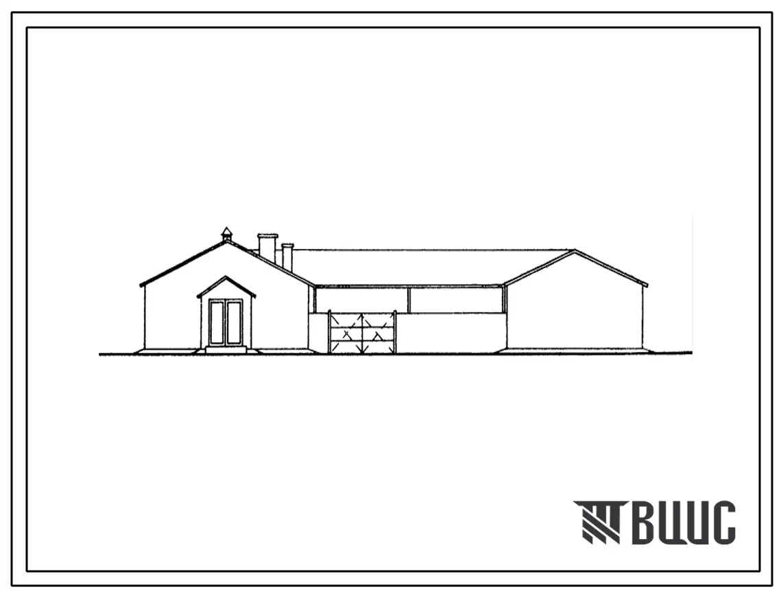 Типовой проект 804-27 Конюшня с баз-навесом на 50 голов молодняка.