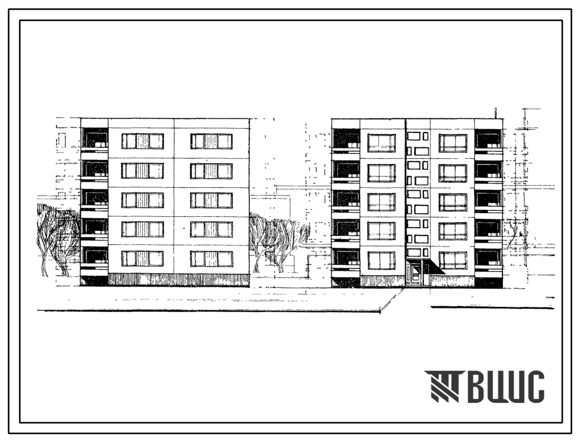 Типовой проект 99-010 Блок-секция пятиэтажного дома рядовая левая на 15 квартир (однокомнатных 1А-5, двухкомнатных 2Б-5, трехкомнатных 3А-5). Для строительства во 2 и 3 климатическом районах и 1В климатическом подрайоне.