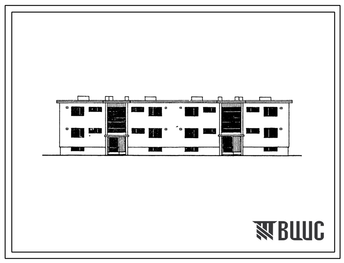 Типовой проект 114-22-36 Восьмиквартирный  секционный жилой дом с двух-, трехкомнатными квартирами.