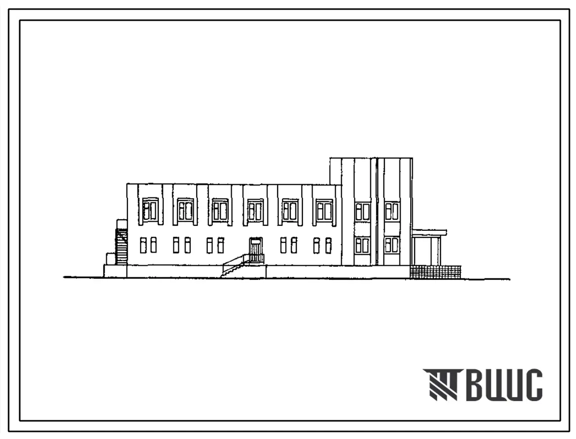 Типовой проект 284-3-54.87 Блок коммунального обслуживания. Здание двухэтажное. Каркас по серии 1.020-1/83. стены из кирпича.