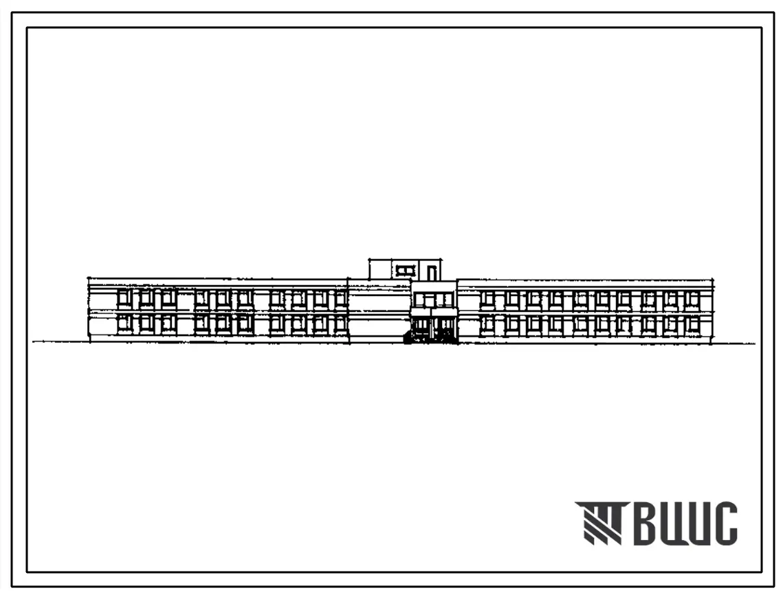 Типовой проект 223-1-418.84 Школа на 13 классов (489-504 учащихся). Здание двухэтажное. Стены из крупных легкобетонных блоков.