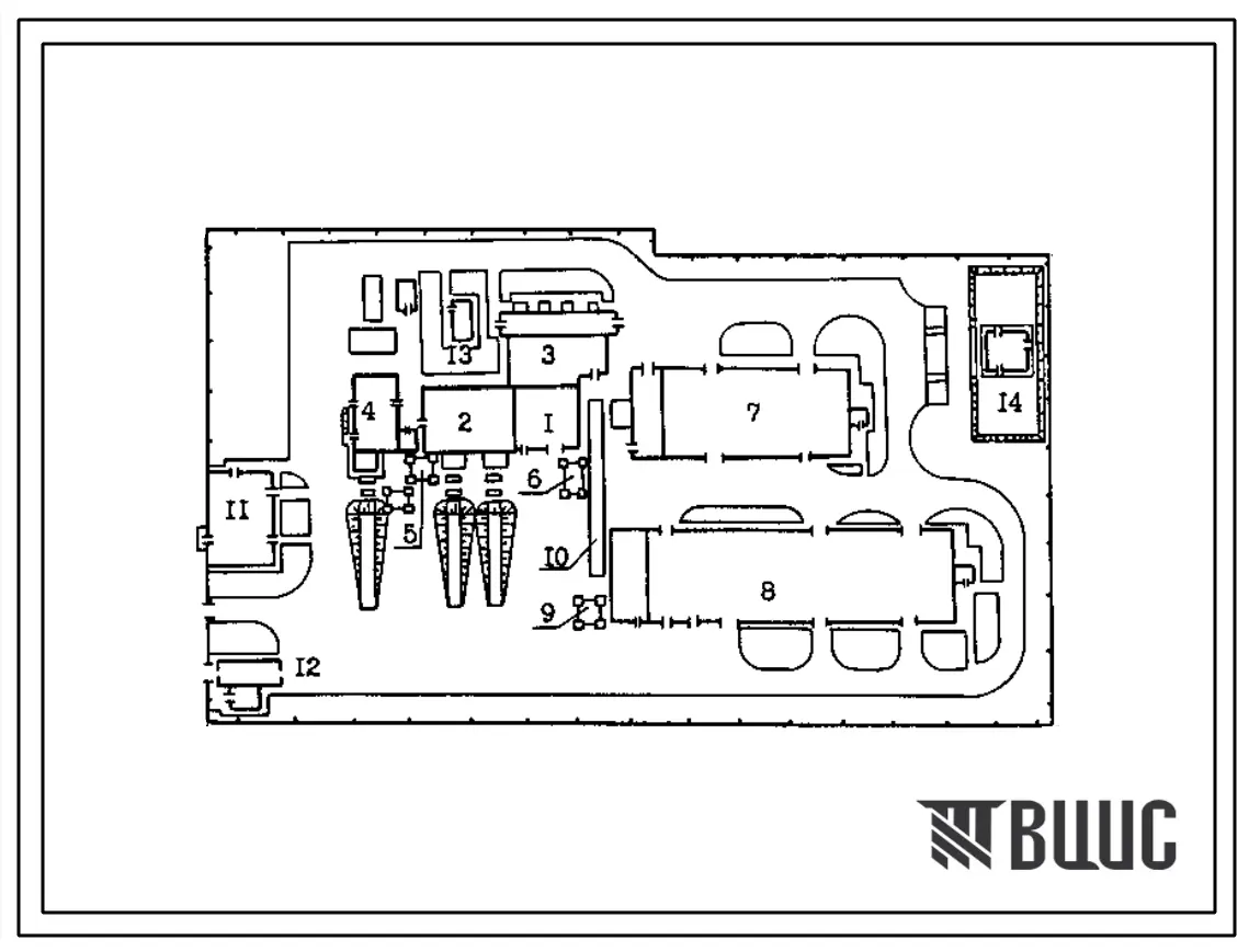 Типовой проект 812-01-101.87 Пункт обработки и хранения семян зерновых культур мощностью 2500 т в сезон с 2 линиями (вариант реконструкции пунктов, построенных по типовому проекту 812-57 для зон с влажностью семян до 26%)