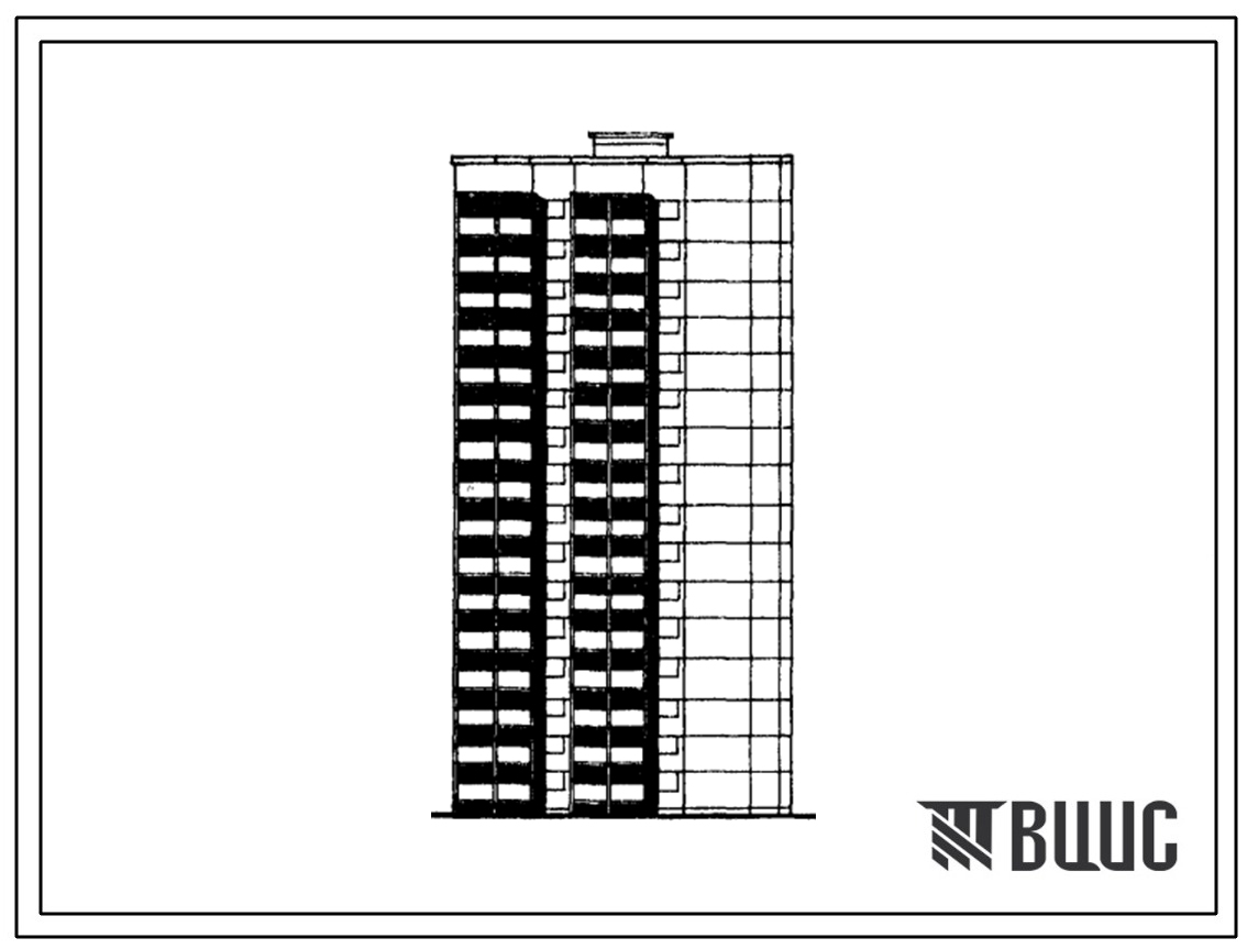 Типовой проект 161-05/1 Шестнадцатиэтажная блок-секция на 79 квартир  (однокомнатных 1Б-17, двухкомнатных 2Б-30, трехкомнатных 3Б-31, пятикомнатных 5Б-1). Для строительства во 2 В климатическом подрайоне г.Киева