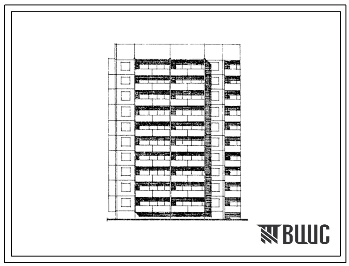 Типовой проект 125-069.13.87 Блок-секция 10-этажная 40-квартирная торцовая левая Т-3.2.2.1 для Марийской АССР