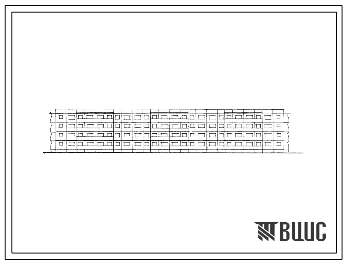 Типовой проект 111-105-2с Четырехэтажный шестисекционный крупнопанельный дом на 56 квартир, для строительства в 3 строительно-климатической зоне Киргизской ССР, в районах с сейсмичностью 9 баллов.