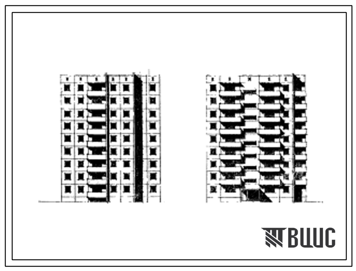 Типовой проект 97-07/1 Девяти 27 квартирная рядовая блок-секция (двухкомнатных 2Б-9; трехкомнатных 3Б-9; четырехкомнатных 4Б-9).