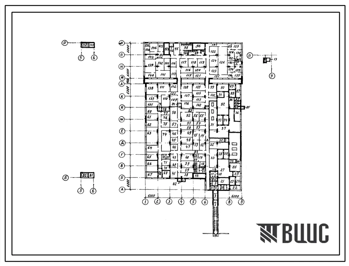 Типовой проект В-II,III-300-83(10) Заглубленное здание вспомогательного назначения, (убежище на 300 человек, размеры убежища 73,9м на 48м, режимы вентиляции 1,2).