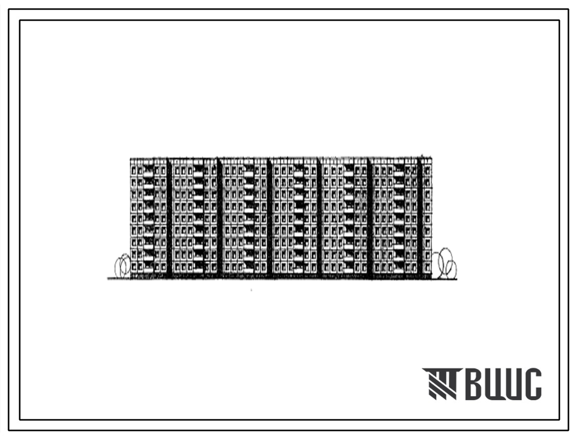 Типовой проект 97-025 Девятиэтажная крупнопанельная блок-секция торцевая рядовая левая на 27 квартир (двухкомнатных 2Б-9, трехкомнатных 3Б-9, четырехкомнатных 4Б-9) с шагом поперечных стен 3,0 и 4,5 для строительства в 1В климатическом районе. Стены из од