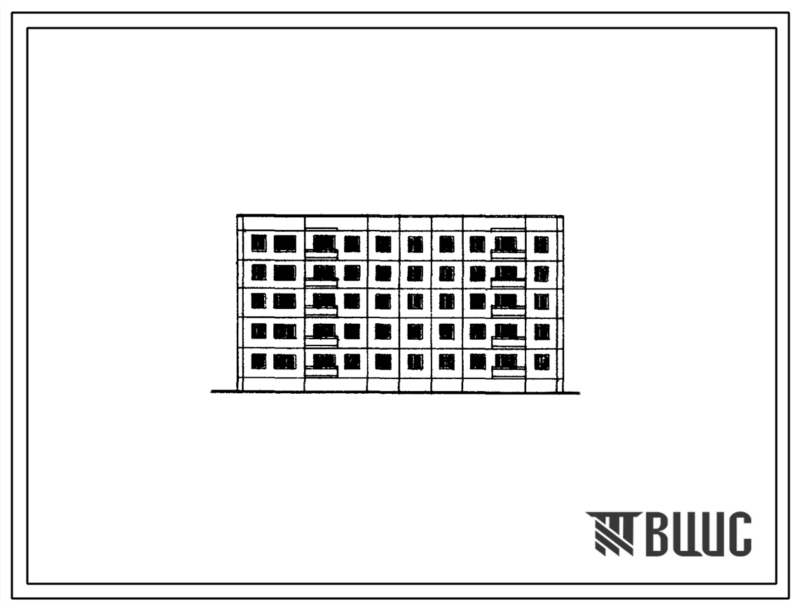 Типовой проект 83-07/1 Пятиэтажная блок-секция торцовая левая на 25 квартир (однокомнатных 1А-2, 1Б-5; двухкомнатных 2Б-13; пятикомнатных 5Б-5).