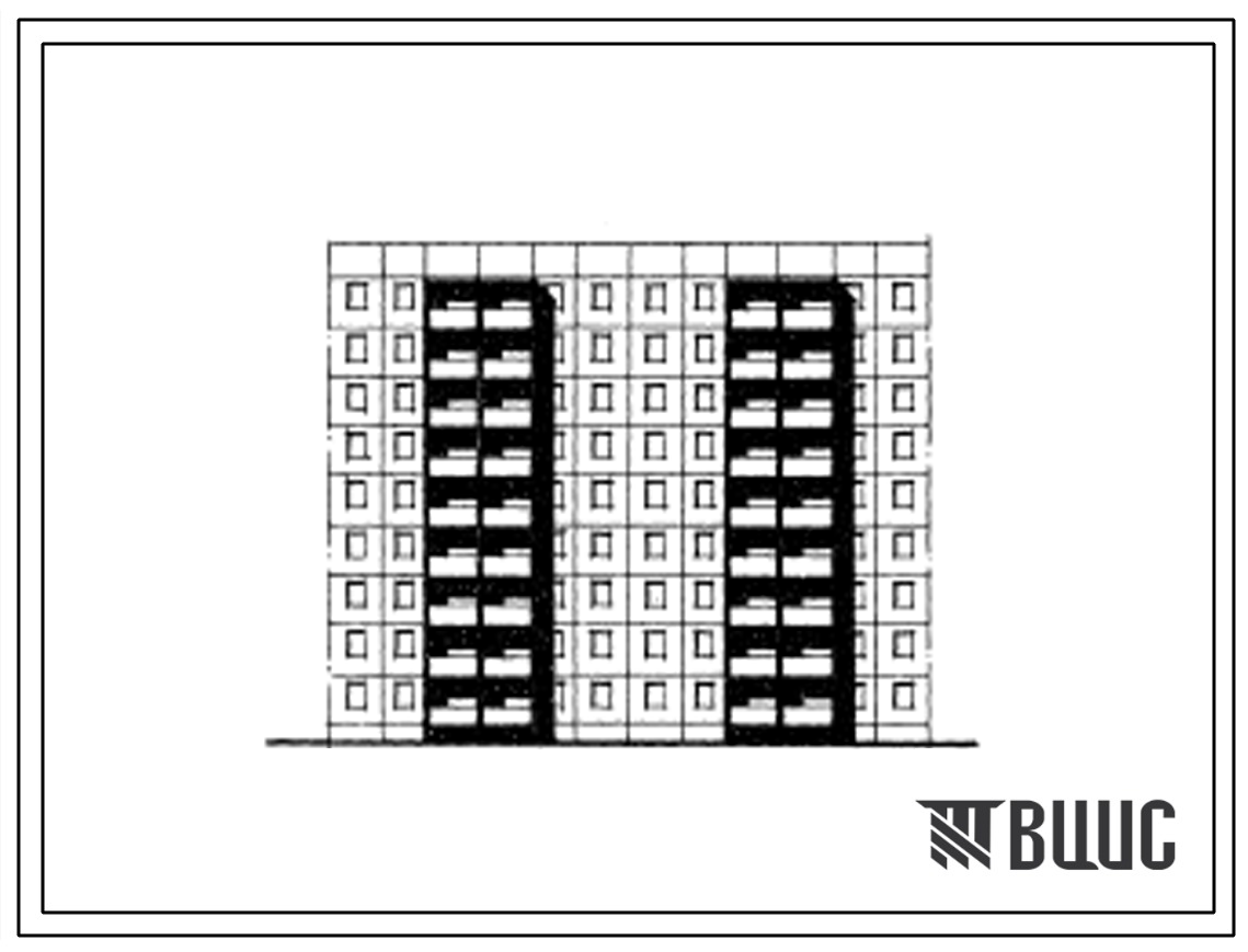 Типовой проект 105-024с Девятиэтажная блок-секция рядовая торцевая левая, правая на 54 квартиры (однокомнатных 1Б-18, трехкомнатных 3Б-36). Для строительства в районах сейсмичностью 8 баллов в 3 климатическом районе Киргизской ССР