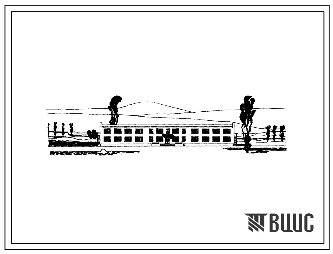 Типовой проект 224-9-4 Спальный корпус на 120 мест для школ-интернатов. Для строительства во II строительно-климатической зоне. (Для 1 проектно-строительной зоны).