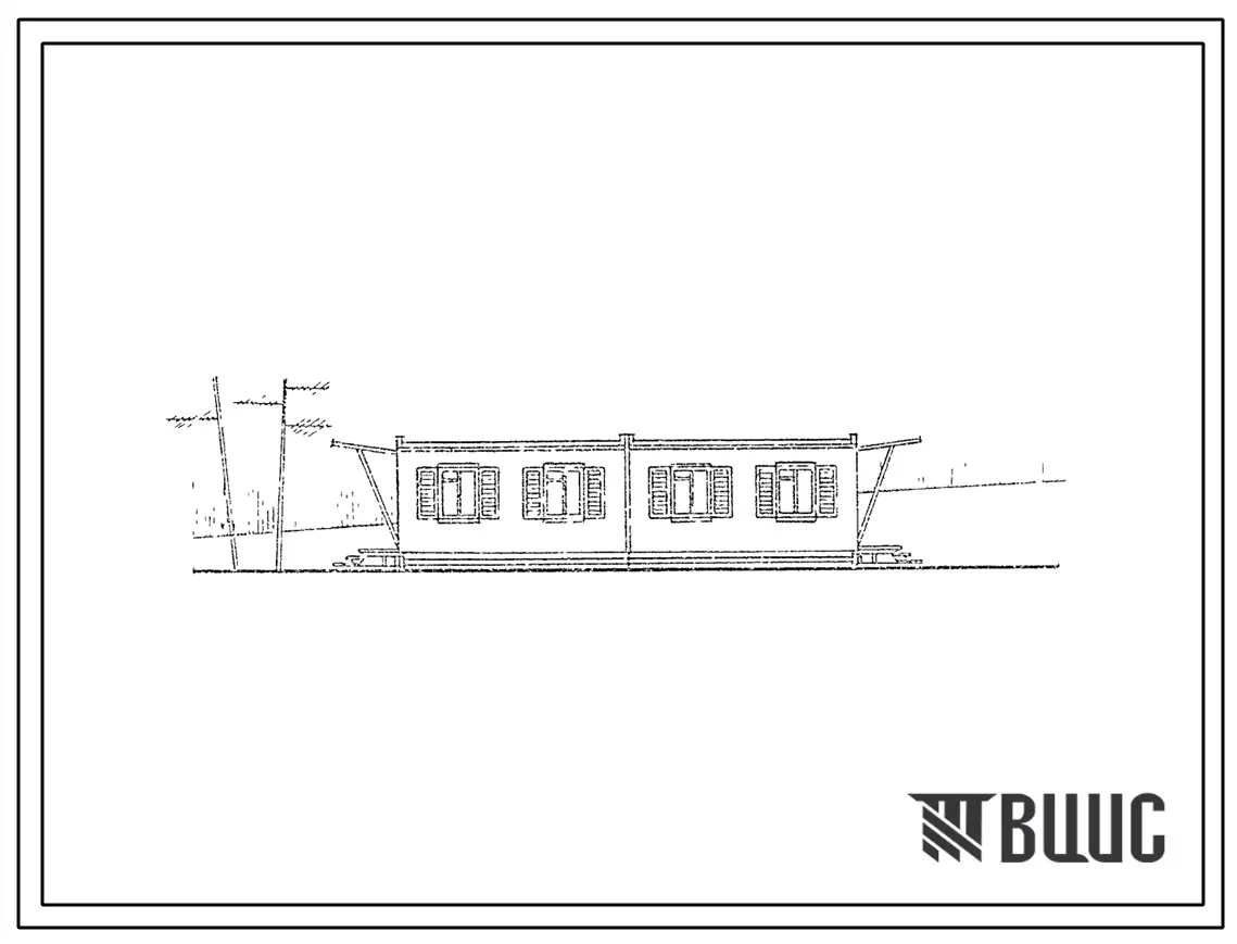 Типовой проект 420-04-36 Временные здания и сооружения контейнерного типа с деревянным каркасом и стальной опорной рамой по серии 420-04. Бытовые помещения на 60 человек (30 мужчин и 30 женщин).