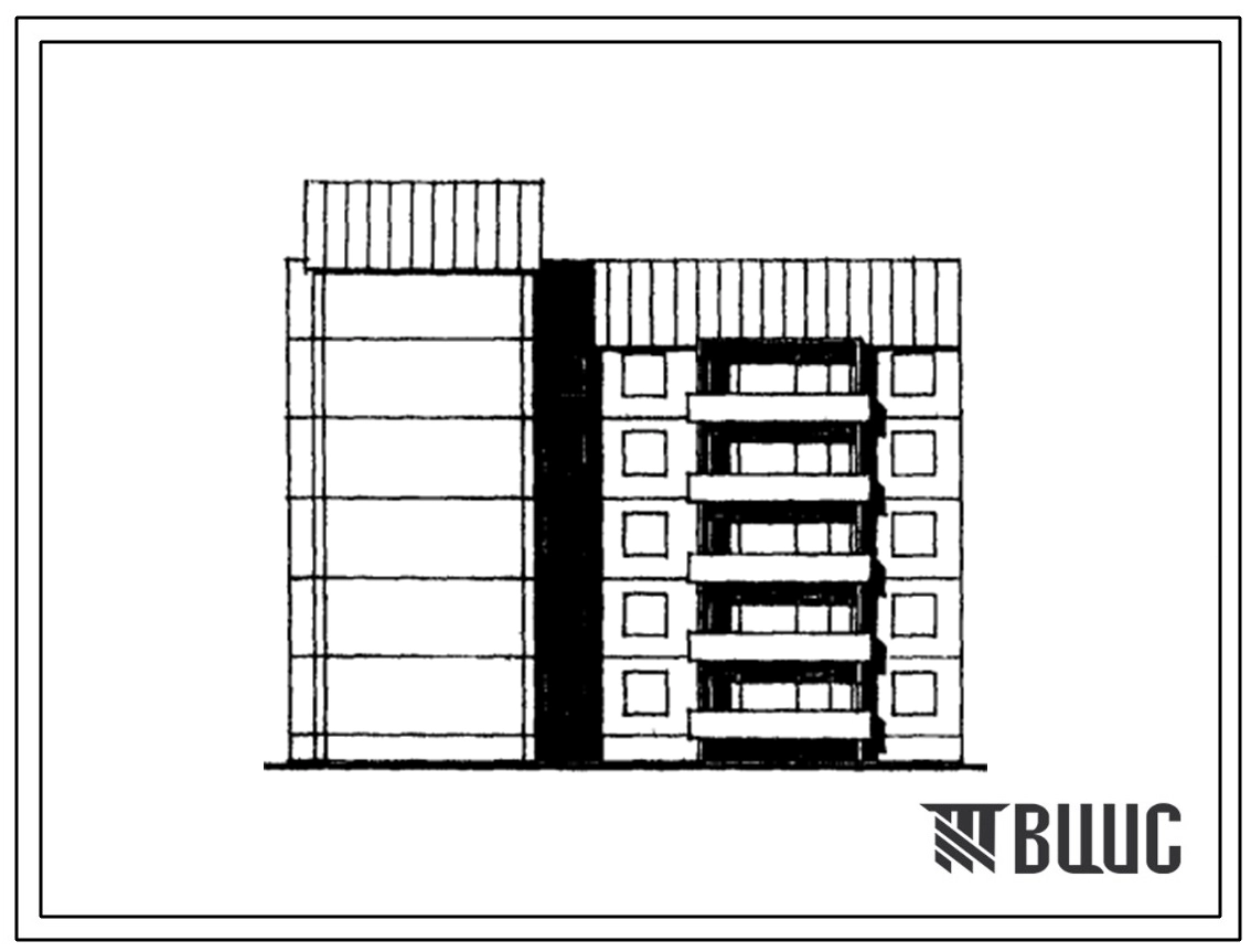 Типовой проект 135-0382с.13.89 5-этажная блок-секция с уширенным торцом левая (с двумя 3-метровыми шагами в лестничной клеике) на 20 квартир 2-2-3-3 для строительства в г. Иркутске