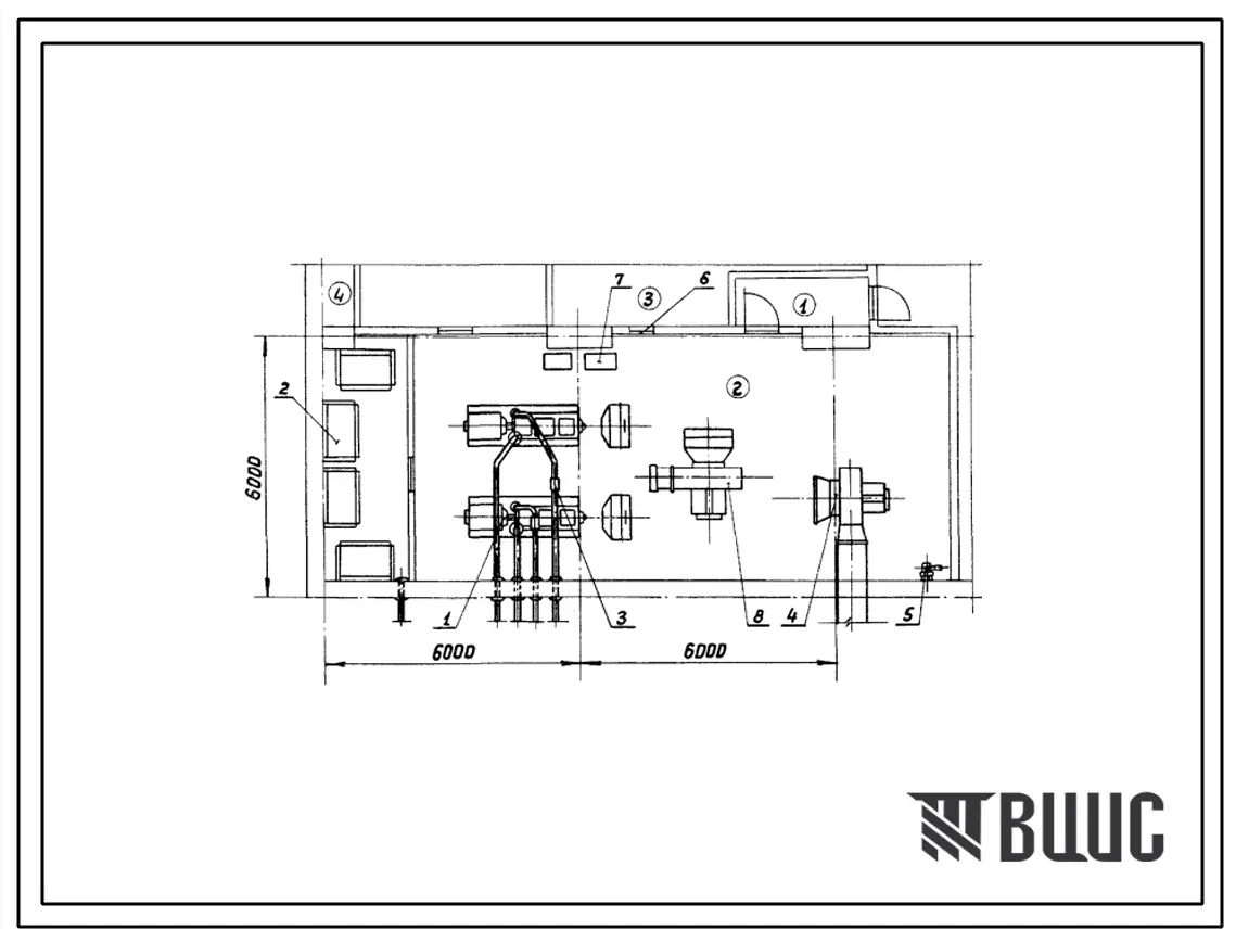 Типовой проект У-04-06-77(1) Технологическая часть встроенной дэс на 200(2*100) квт с агрегатами дгма 100 м-3