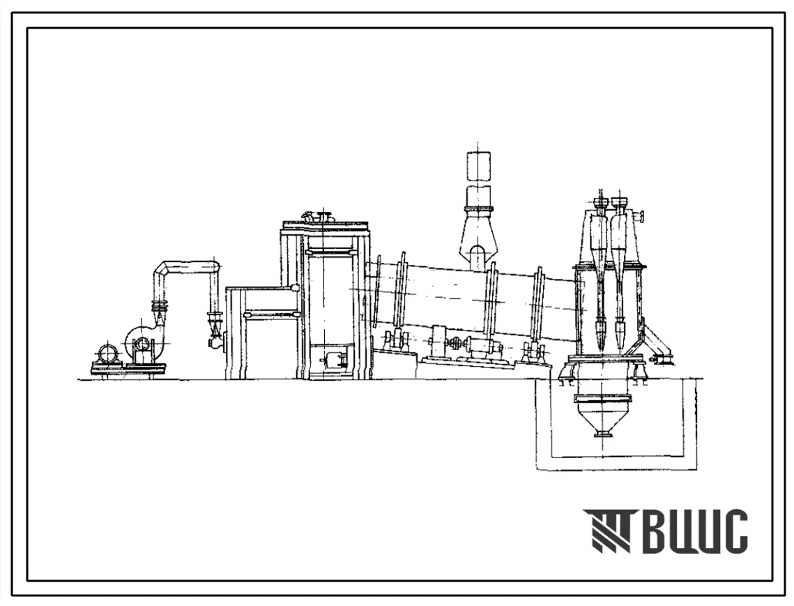 Типовой проект 406-9-8/70 Установка сушила барабанного Д = 1,6 м, L = 8 м для сушки глины и песка с холодильником на природном газе и мазуте