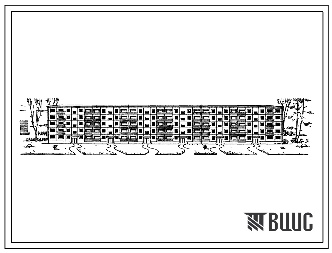 Типовой проект 1-464АП-16 Пятиэтажный крупнопанельный жилой дом на 95 квартир.