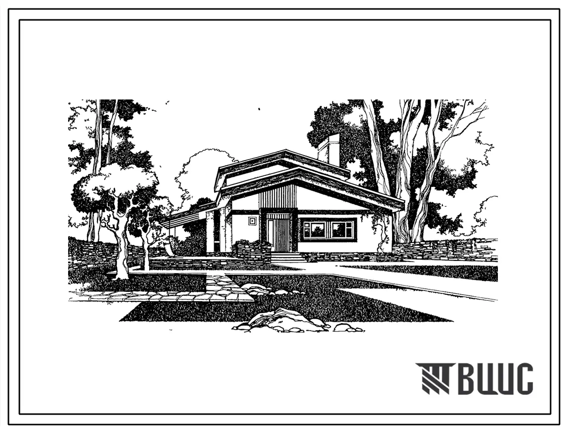 Типовой проект 144-000-845.90 Трехкомнатный усадебный дом с гелиосистемой горячего водоснабжения, для строительства на просадочных грунтах и в обычных гидрогеологических условиях