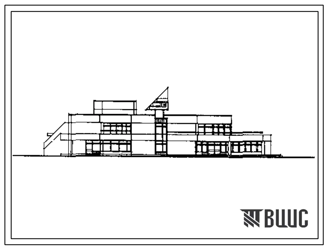 Типовой проект 272-023-23.87 Комплексное предприятие общественного питания на 300 мест. (Для парковой застройки). Здание двухэтажное. Каркас по серии 1.020-1/83. Стены из однослойных легкобетонных панелей по серии 1.030.1-1.