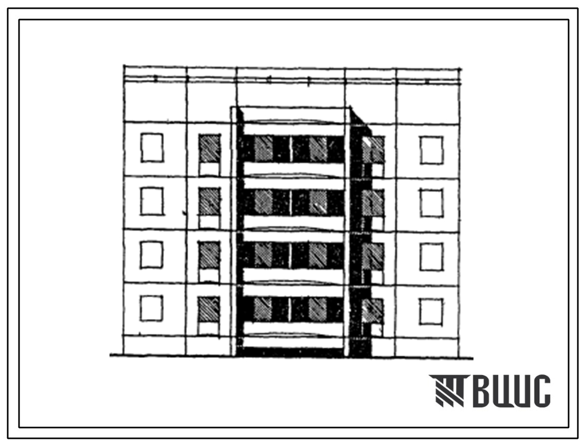 Типовой проект 129-035с.13.86 Блок-секция 4-этажная 8-квартирная поворотная с внутренним углом 150 градусов 2Б - 2Б (для Армянской ССР)
