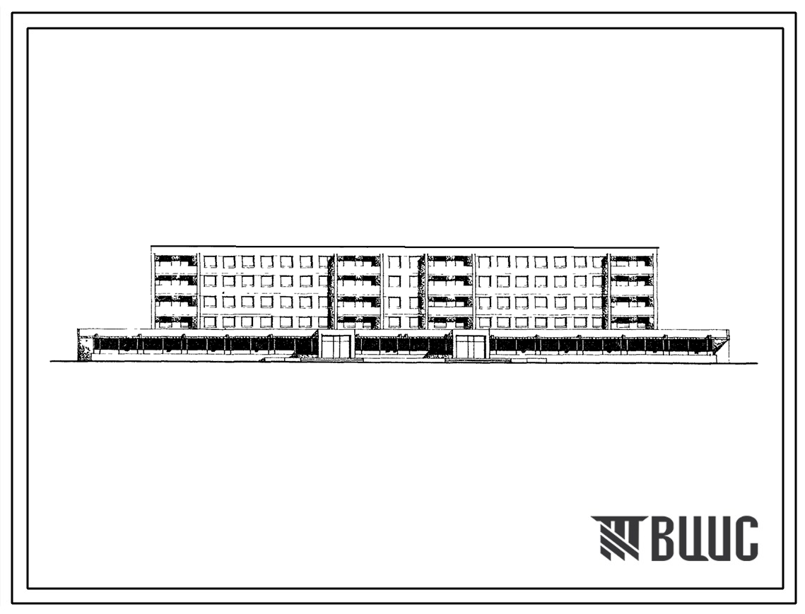 Типовой проект 115-102-38с Пятиэтажный четырехсекционный жилой дом на 48 квартир (однокомнатных 1Б-8, двухкомнатных 2Б-16, трехкомнатных 3Б-24) с пристроенно-встроенным магазином, площадью торговых залов 754 м2. Для строительства в 3Б климатическом подрай