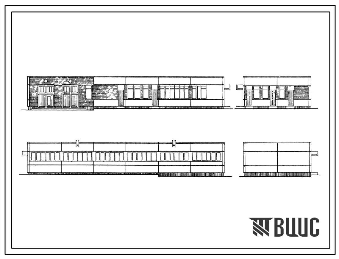 Типовой проект 252-9-96с.83 Хозяйственный корпус кардиологического диспансера на 120 коек. Сейсмичность 7, 8, 9 баллов. Здание одноэтажное. Каркас сборный железобетонный серии ИИС-04. Стены из легкобетонных панелей.