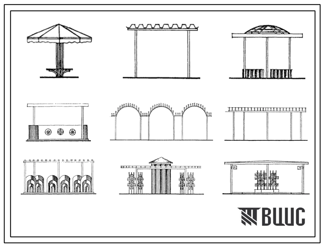 Типовой проект 310-4-05.84 Беседки теневые и декоративные, теневые навесы, перголы