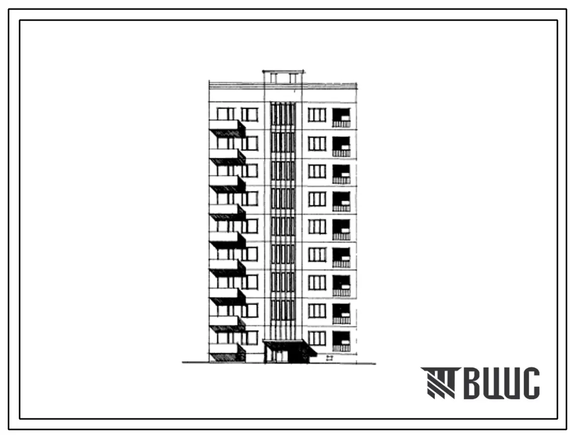 Типовой проект 129-06с/1 Девятиэтажная блок-секция рядовая–торцевая левая на 18 квартир (трехкомнатных 3А-9, 3Б-9). Для строительства в 4 климатическом районе Армянской ССР сейсмичностью 7 и 8 баллов
