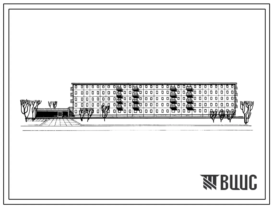 Типовой проект 1-468А-6 Пятиэтажный шестисекционный крупнопанельный жилой дом на 90 квартир (однокомнатных 15, двухкомнатных 60, трехкомнатных 15). В наличии проект пристроенного магазина.