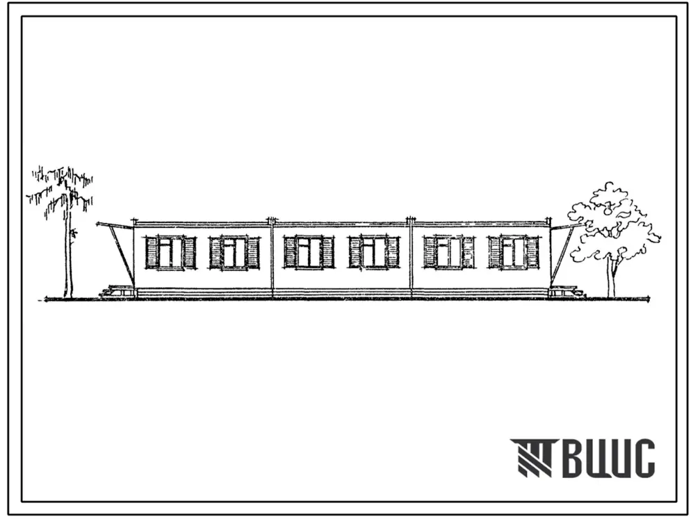 Типовой проект 420-04-19 Временные здания и сооружения контейнерного типа с деревянным каркасом и стальной опорной рамой на базе УТС серии 420-04. Ателье бытового обслуживания.