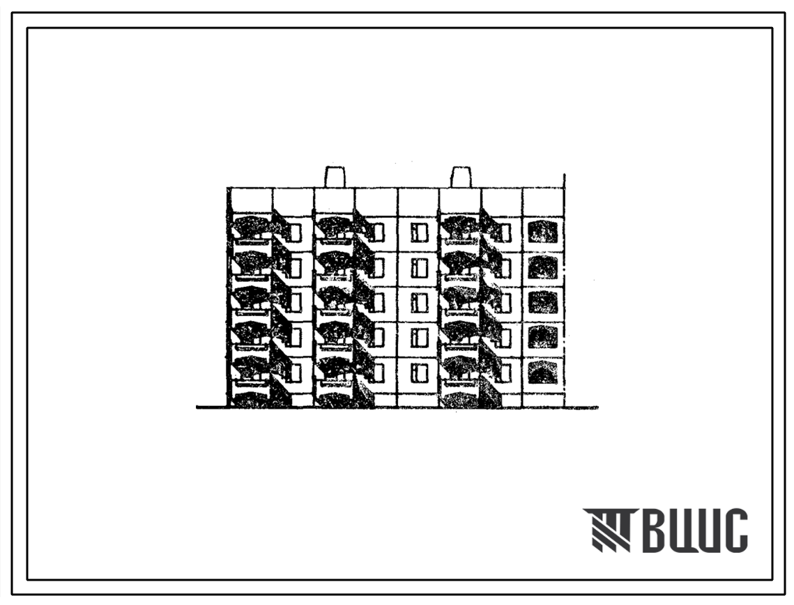 Типовой проект 105-090с.84 Блок-секция 5-этажная 25-квартирная 1Б.1Б.2Б-2Б.3Б торцевая левая. Шаг поперечных стен 3,6 м. Для строительства в 3 климатическом районе Киргизской ССР сейсмичностью 9 баллов.