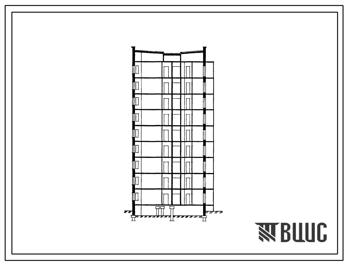 Типовой проект 112-021м.85 Пятиэтажные рядовые и торцевые, девятиэтажные торцевые жилые блоки для малосемейных меридиональной ориентации и элементы блокировки