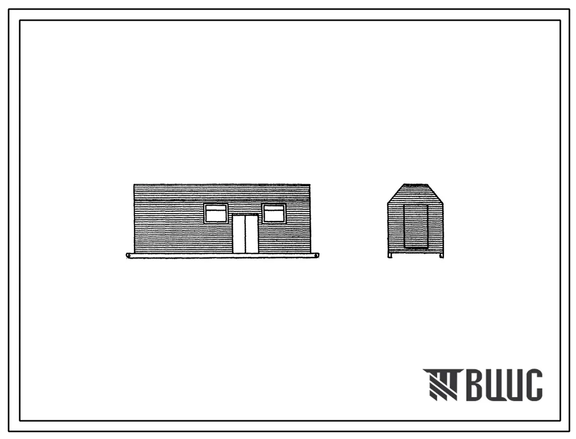 Типовой проект 420-03 Унифицированные типовые секции (УТС) временных зданий и сооружений. Здания и сооружения контейнерного типа с металлическим каркасом высотой 3,2 м.