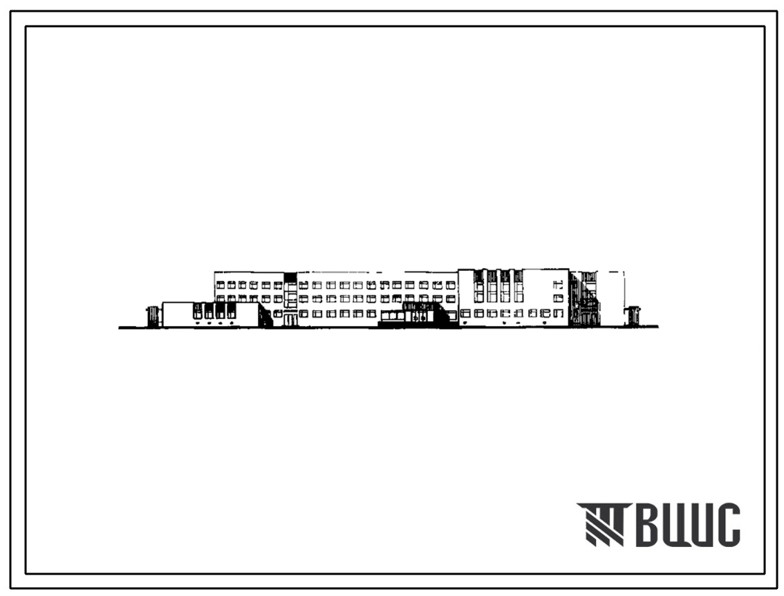 Типовой проект 224-9-155 Межшкольный учебно-производственный комбинат на 15 групп (450 мест). Здание одно -, трехэтажное. Каркас сборный железобетонный серии ИИ-04. Стены из кирпича.