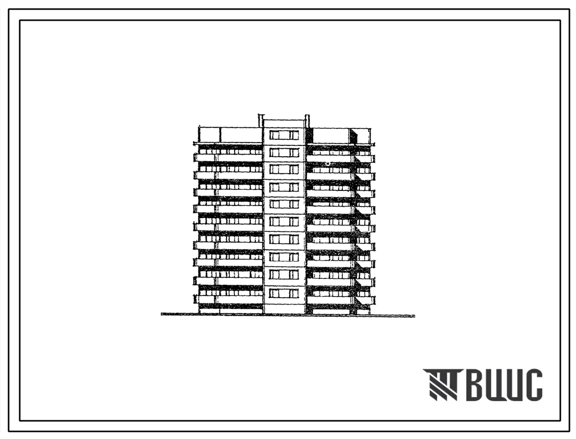 Типовой проект 138-033с.13.8б Девятиэтажная 36-квартирная блок-секция (для Кабардино-Балкарской АССР). Сейсмичность 7 баллов, Девятиэтажные)