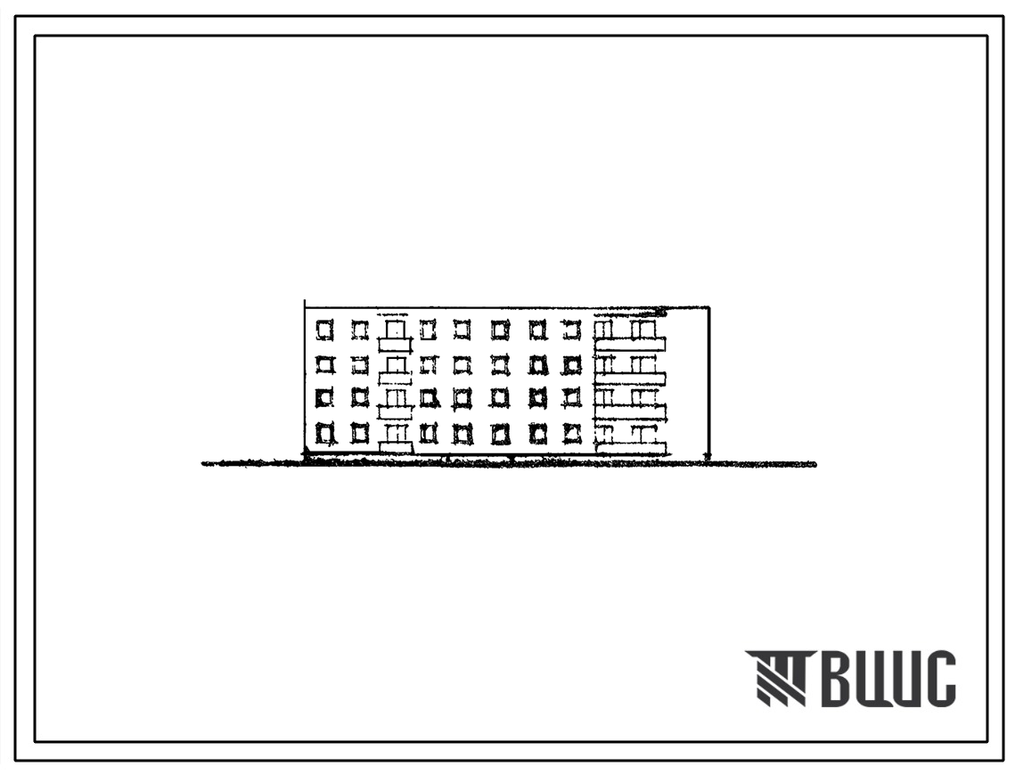 Типовой проект 70-04с 4-этажная блок-секция торцевая левая на 20 квартир с несущим сборно-монолитным железобетонным каркасом и заполнением стен из кирпича (в районах с сейсмичностью 9 баллов).