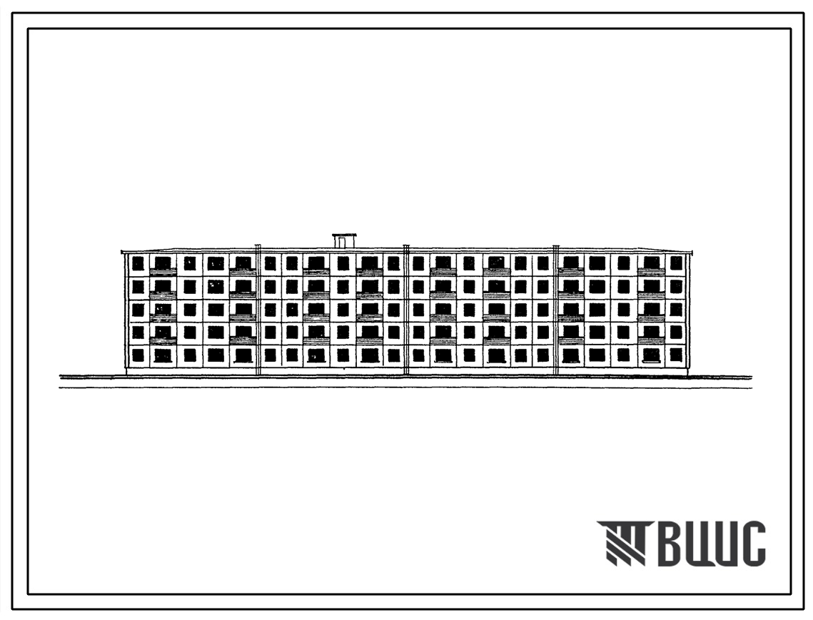 Типовой проект 1-480А-32  Пятиэтажный четырехсекционный крупнопанельный жилой дом на 60 квартир.