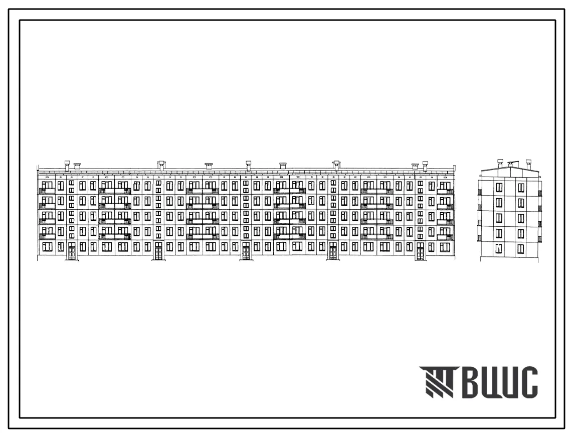 Типовой проект 1-515-5/м37 5-этажный 5-секционный 100-квартирный жилой дом со стенами из керамзитобетонных панелей для строительства в г.Москве