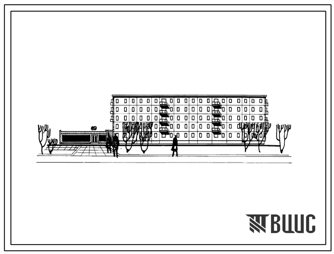 Типовой проект 1-468А-3 Пятиэтажный четырехсекционный крупнопанельный жилой дом на 60 квартир с встроенно-пристроенным магазином Булочная-кондитерская на 8 рабочих мест. В наличии только проект магазина.