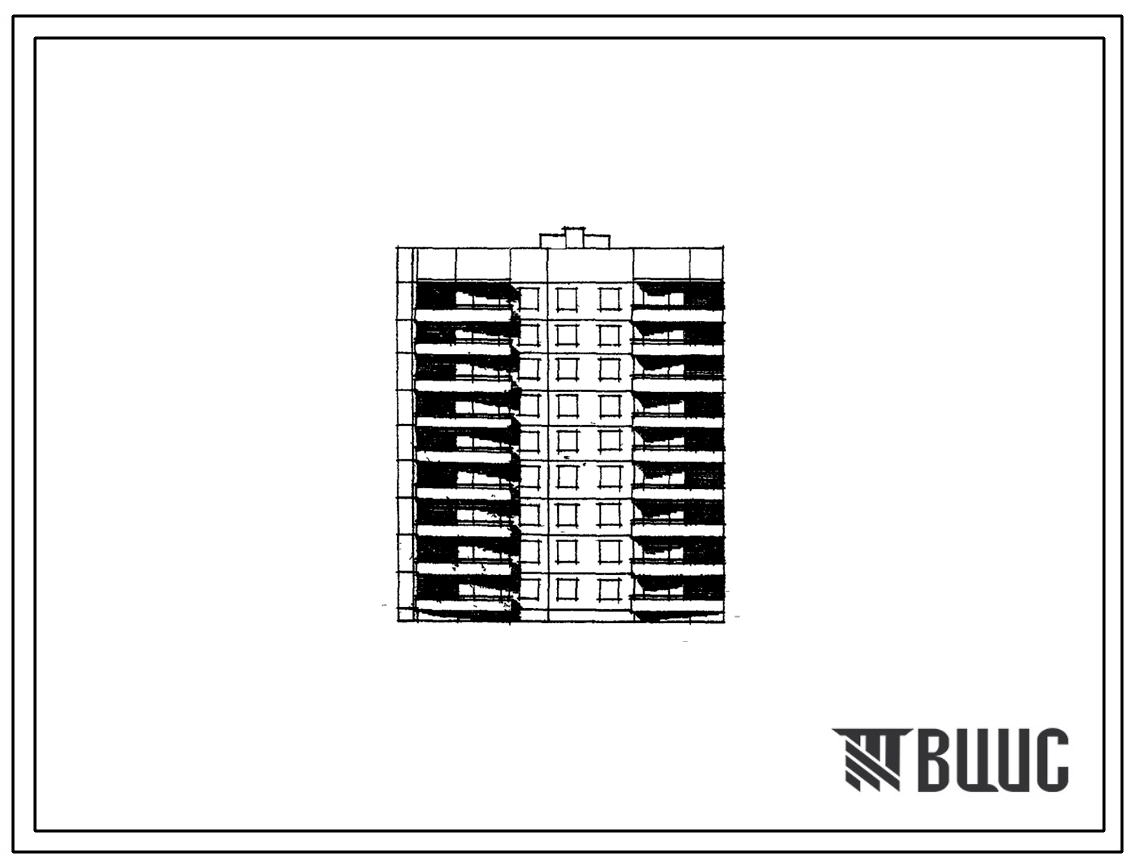 Типовой проект 90-06/1.2 9-этажная 36-квартирная блок-секция торцевая левая