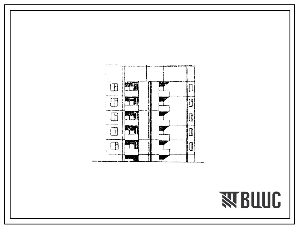 Типовой проект 135-0269с.13.86 5-этажная поворотная блок-вставка с внешним углом 120 для Бурятской АССР