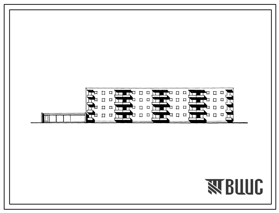Типовой проект 114-98-20С Четырехэтажный четырехсекционный жилой дом на 31 квартиру (двухкомнатных 2Б-16, трехкомнатных 3А-15) со встроено-пристроенным продовольственным магазином на 9 рабочих мест. Для строительства в 3 климатическом районе Киргизской СС