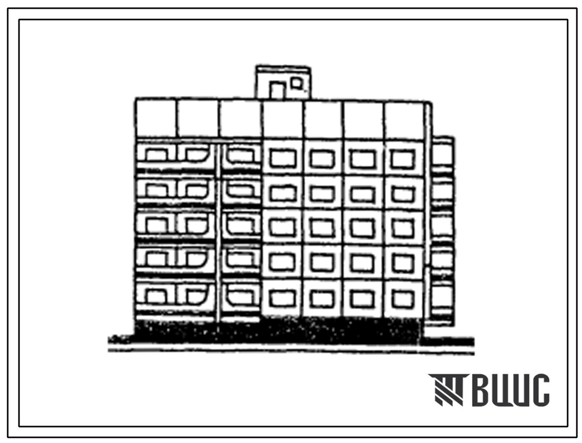 Типовой проект 121-0107.13.86 Блок-секция правая торцевая 5-этажная 20-квартирная 2А-2Б-2Б-3Б для строительства в г. Керчи