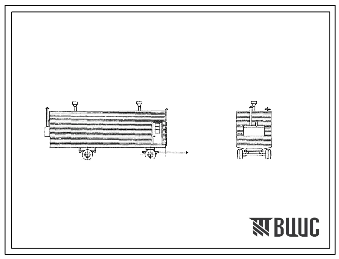 Типовой проект 420-01-2 Временные здания и сооружения передвижного типа (решенные в металле), размещаемые в УТС серии 420-01. Магазин продовольственный на одного продавца.