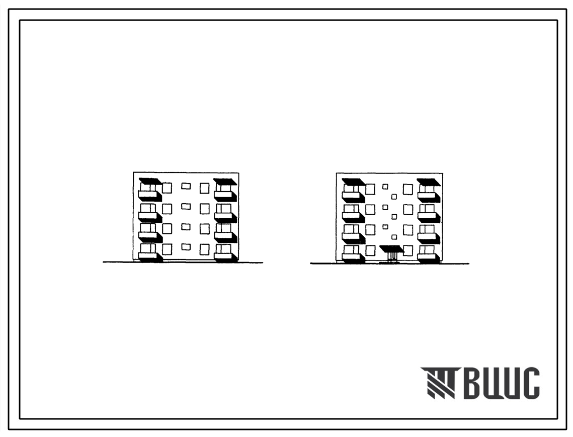 Типовой проект 98-021с/76 Четырехэтажная блок-секция рядовая-торцевая на 16 квартир (однокомнатных 1А-12; двухкомнатных 2А-4). Для строительства в районах сейсмичностью 9 баллов.