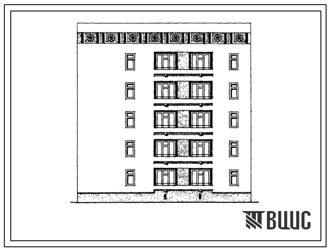 Типовой проект 63-050с.13.86 Блок-секция 5-этажная 15-квартирная торцовая левая 1Б.2Б.3А (для Азербайджанской ССР)