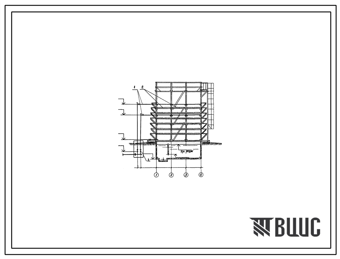 Типовой проект 901-6-75.85 Градирня открытого типа с капельным оросителем площадью 12 м.кв